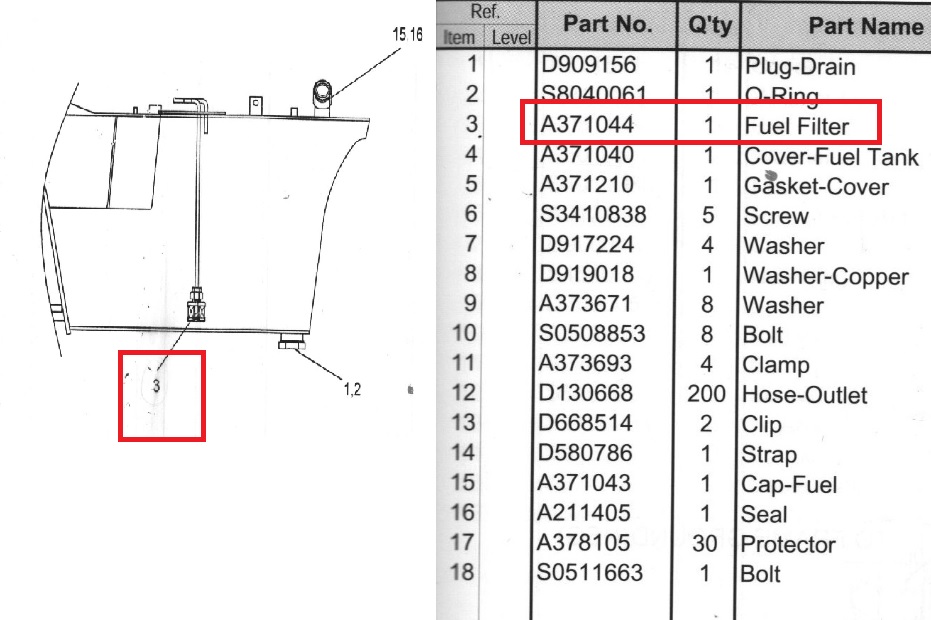 Fuel Doosan A371044